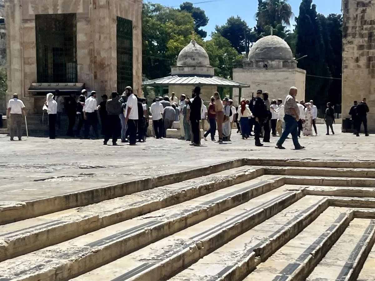 مستعمرون يقتحمون المسجد الأقصى بحماية مشددة من شرطة الاحتلال الإسرائيلي