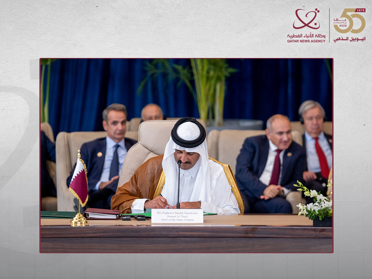 سمو الأمير يأمل أن تسهم نتائج قمة شرم الشيخ للسلام في التوصل لحل شامل وعادل للقضية الفلسطينية