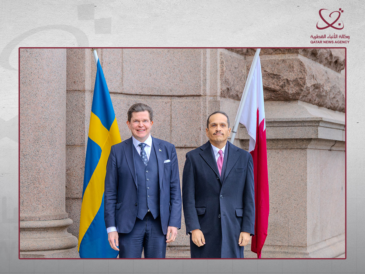 رئيس مجلس الوزراء وزير الخارجية يجتمع مع رئيس البرلمان السويدي