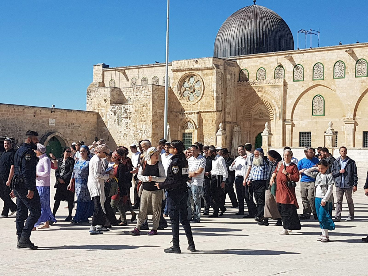 مستعمرون يقتحمون المسجد الأقصى بحماية شرطة الاحتلال الإسرائيلي