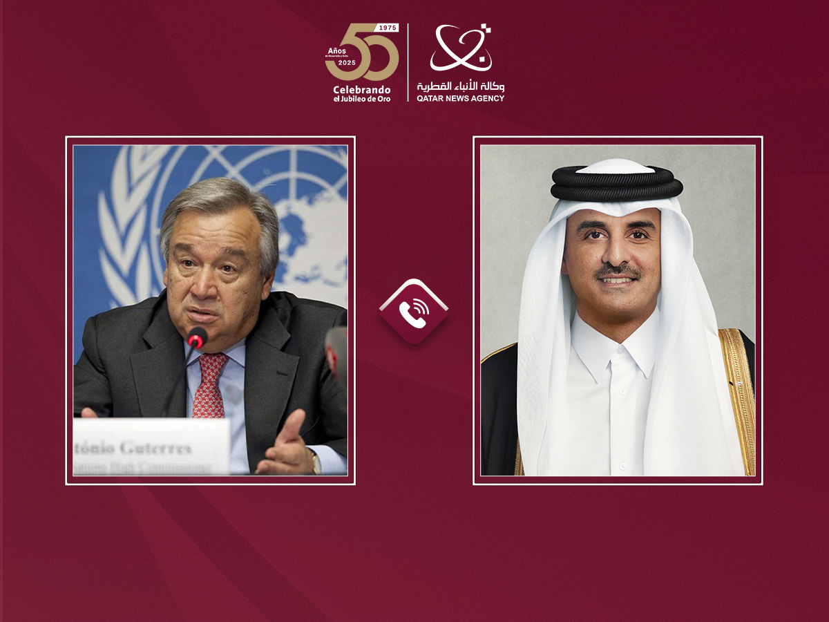 سمو الأمير يتلقى اتصالاً هاتفياً من الأمين العام للأمم المتحدة