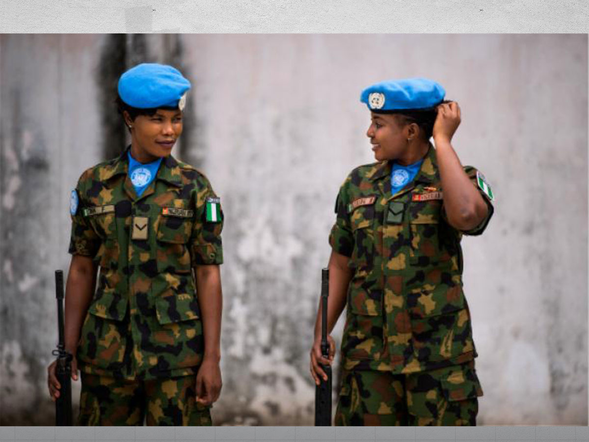 امرأتان نيجيريتان من قوات حفظ السلام التابعة لـ United Nations 